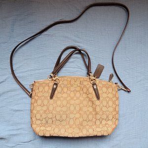 EUC Coach Signature Fabric Handbag - Brown & Tan